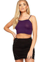 Bralet Crop Stretch Vest Top BraTop WearAll Purple 8-10