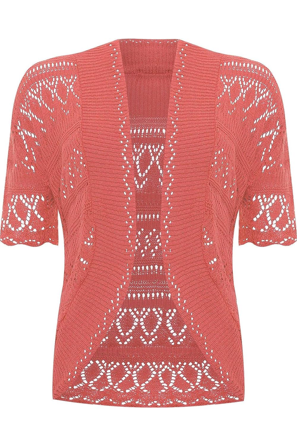 Plus Size Knitted Crochet Short Sleeve Shrugs Tops WearAll