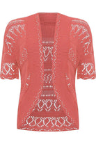 Plus Size Knitted Crochet Short Sleeve Shrugs Tops WearAll