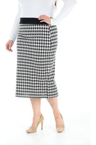 Plus Size Midi Skirt Dogtooth Apparel & Accessories WearAll
