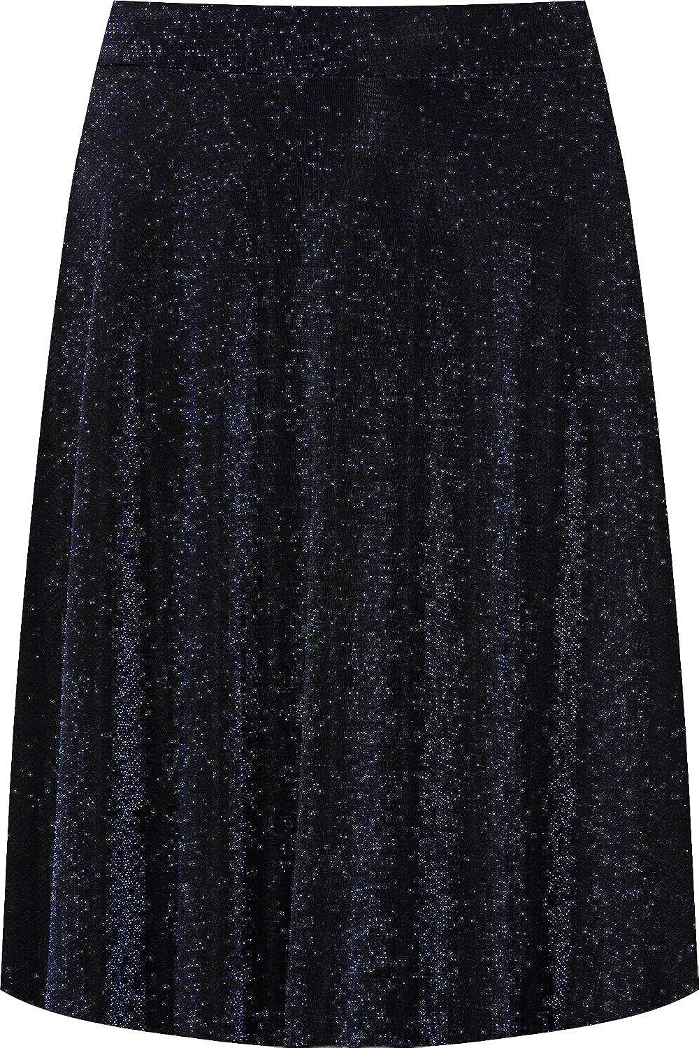 Lurex Glitter Sparkle Flared Swing Skirt Skirt WearAll Blue 14