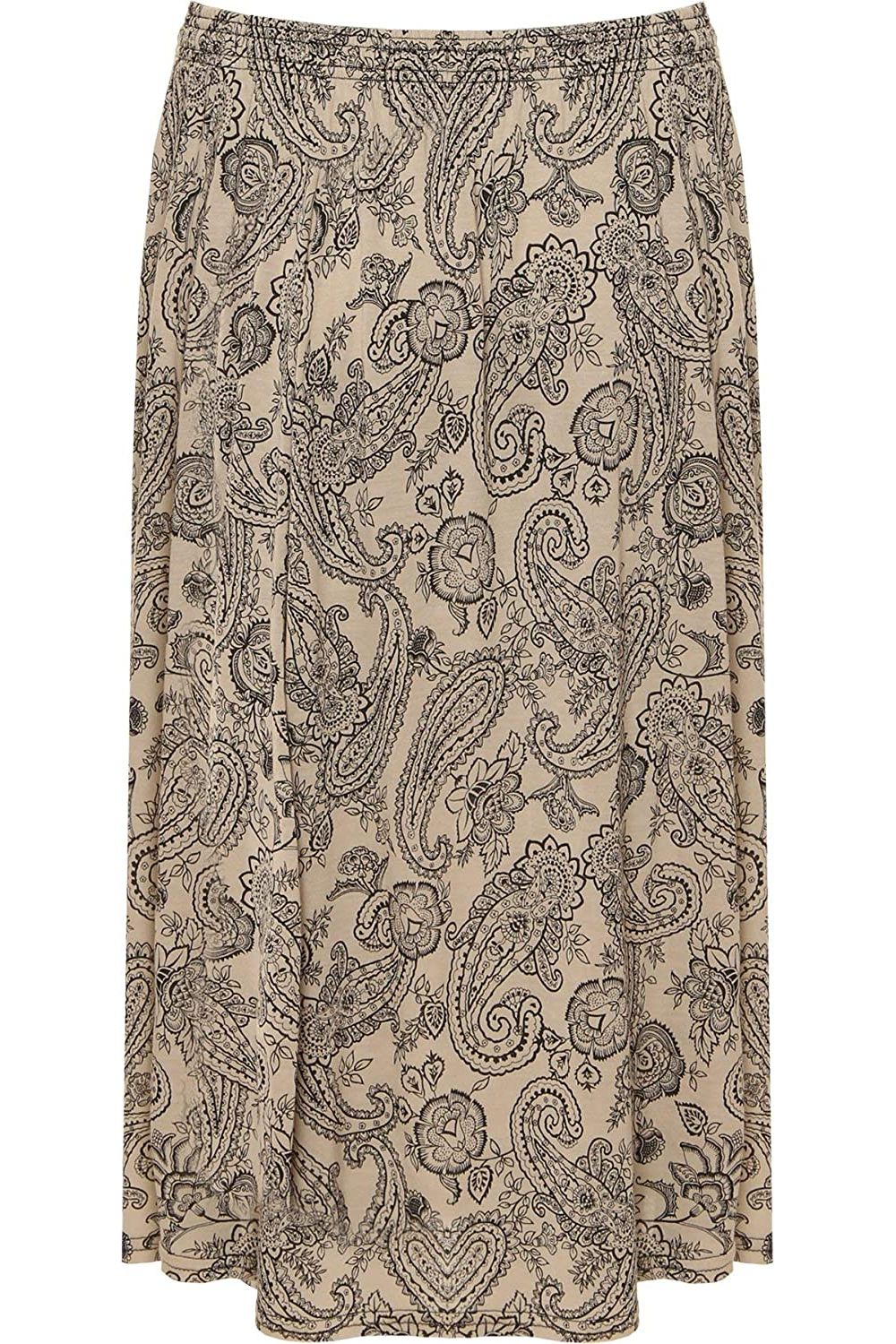 Paisley Stone Print Midi Skirt Skirt WearAll Paisley Stone 8-10
