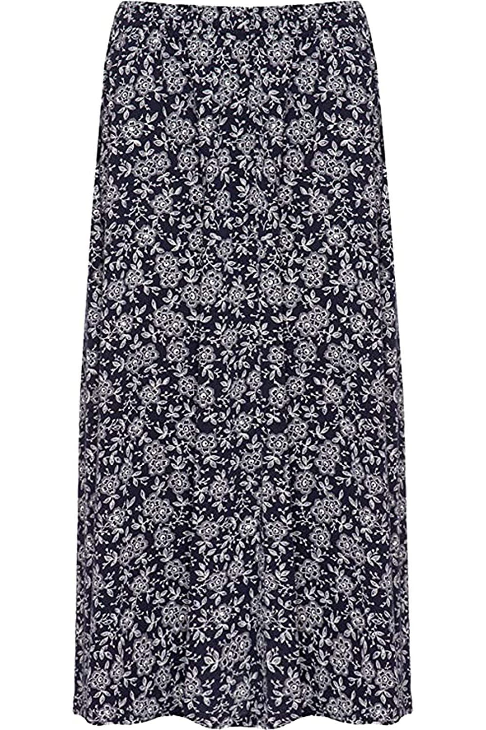 Floral Navy Midi Skirt Skirt WearAll