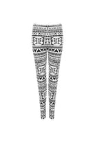 Plus Size Black White Aztec Large Print Leggings Leggings WearAll
