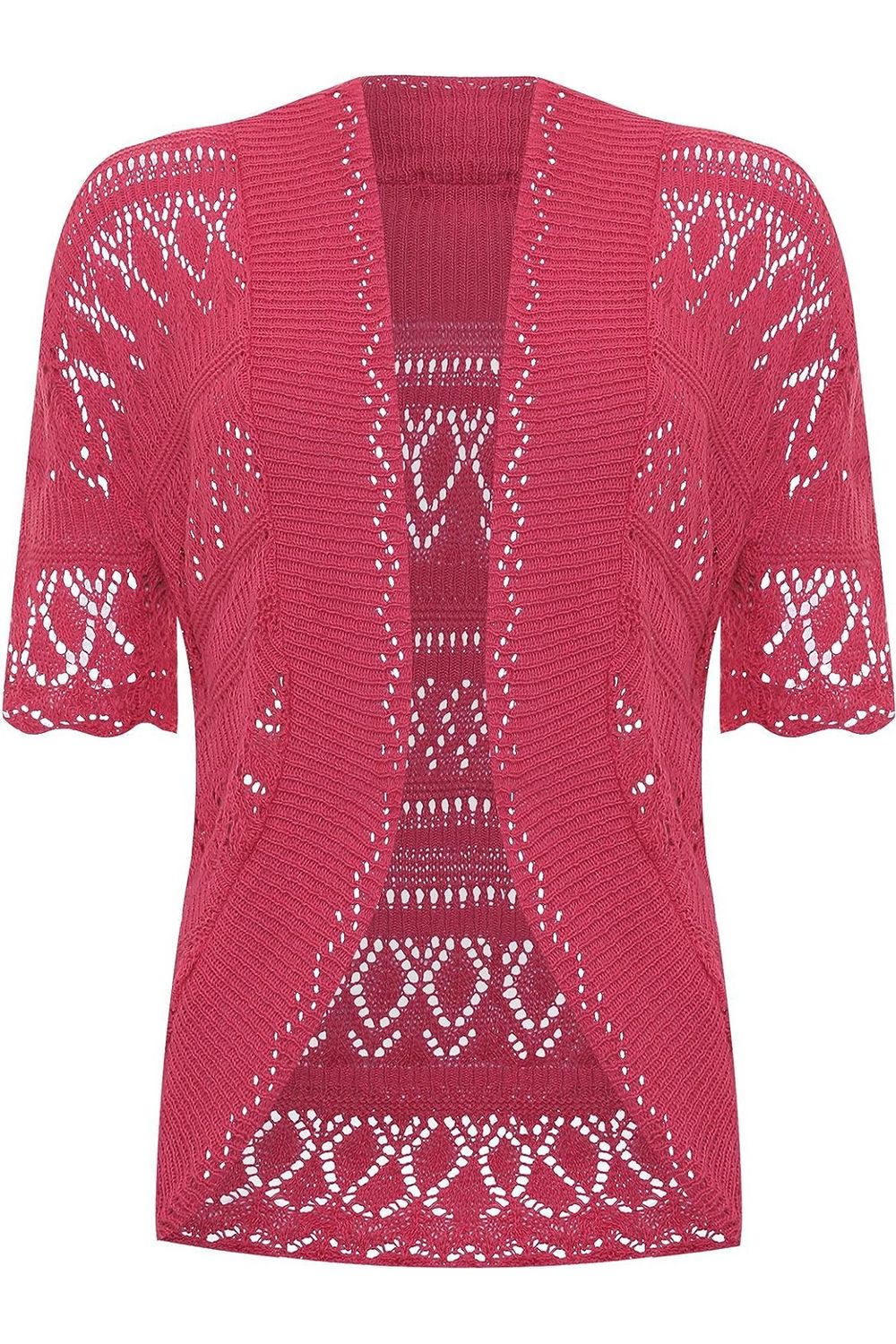 Plus Size Knitted Crochet Short Sleeve Shrugs Tops WearAll