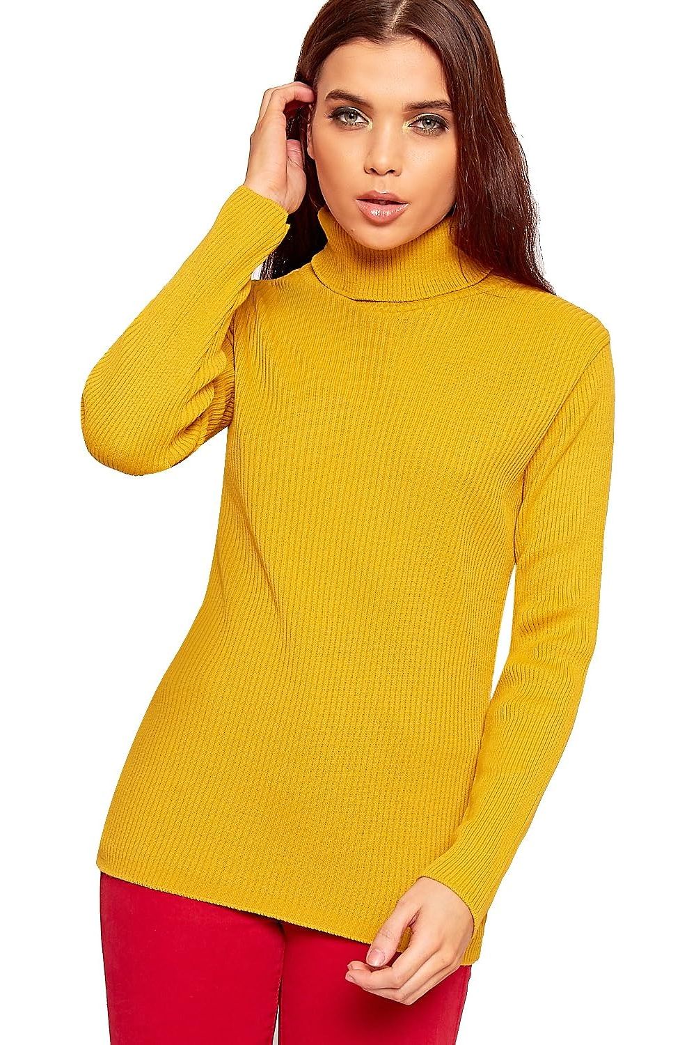 Polo Neck Knitted Top Tops WearAll