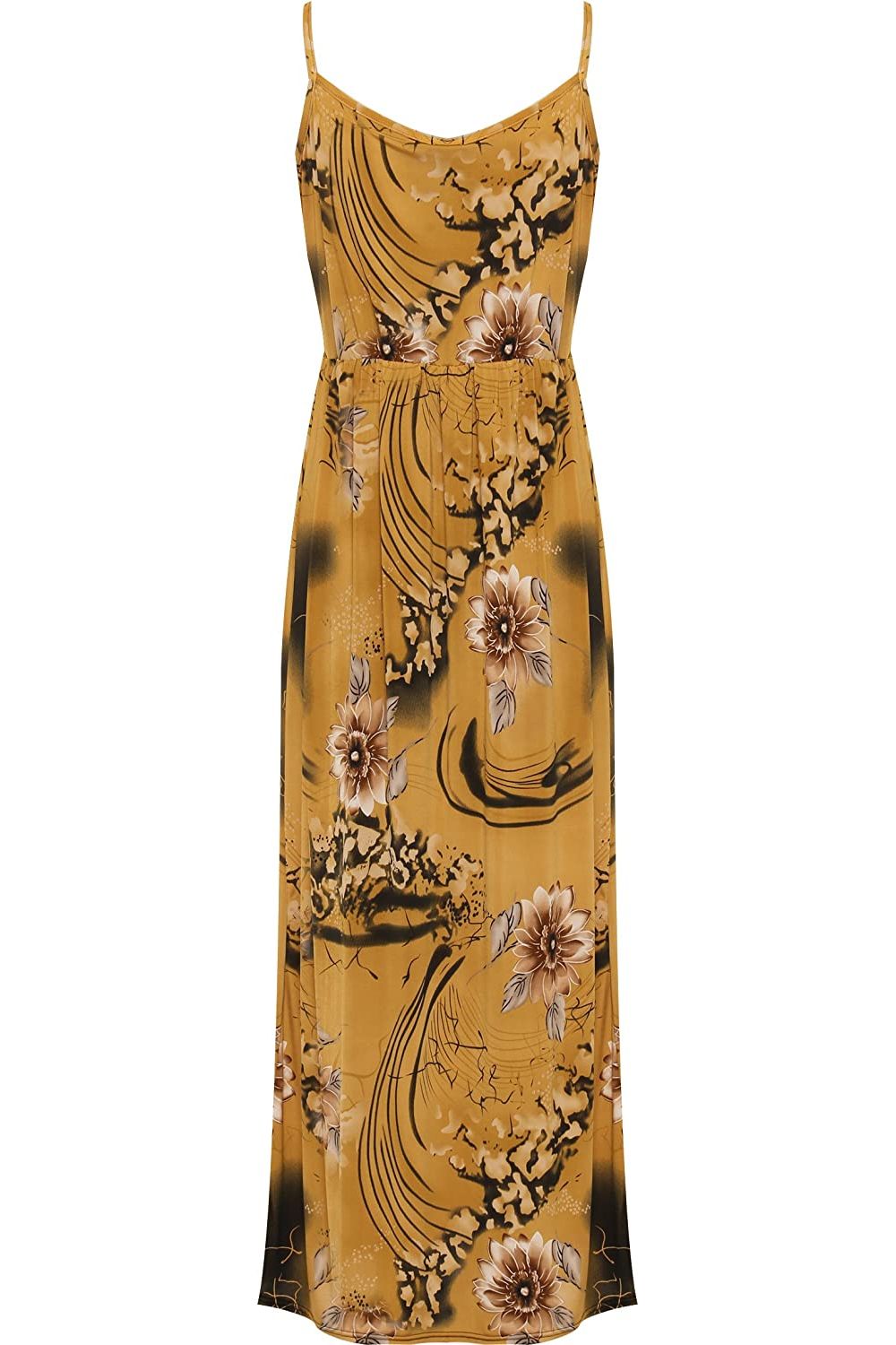 Plus Size Strappy Floral Print Frill Maxi Dress Dress WearAll