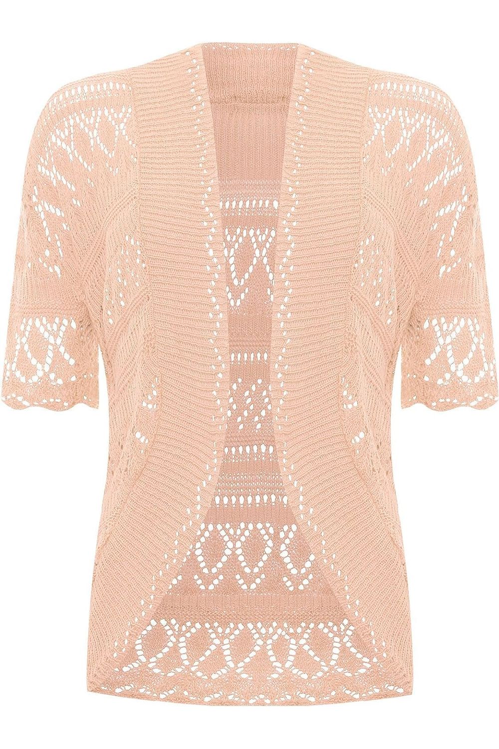 Plus Size Knitted Crochet Short Sleeve Shrugs Tops WearAll