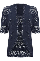 Plus Size Knitted Crochet Short Sleeve Shrugs Tops WearAll