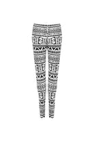 Plus Size Black White Aztec Large Print Leggings Leggings WearAll
