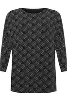 Lurex Sparkle Glitter Batwing Top Tops WearAll Black 12-14