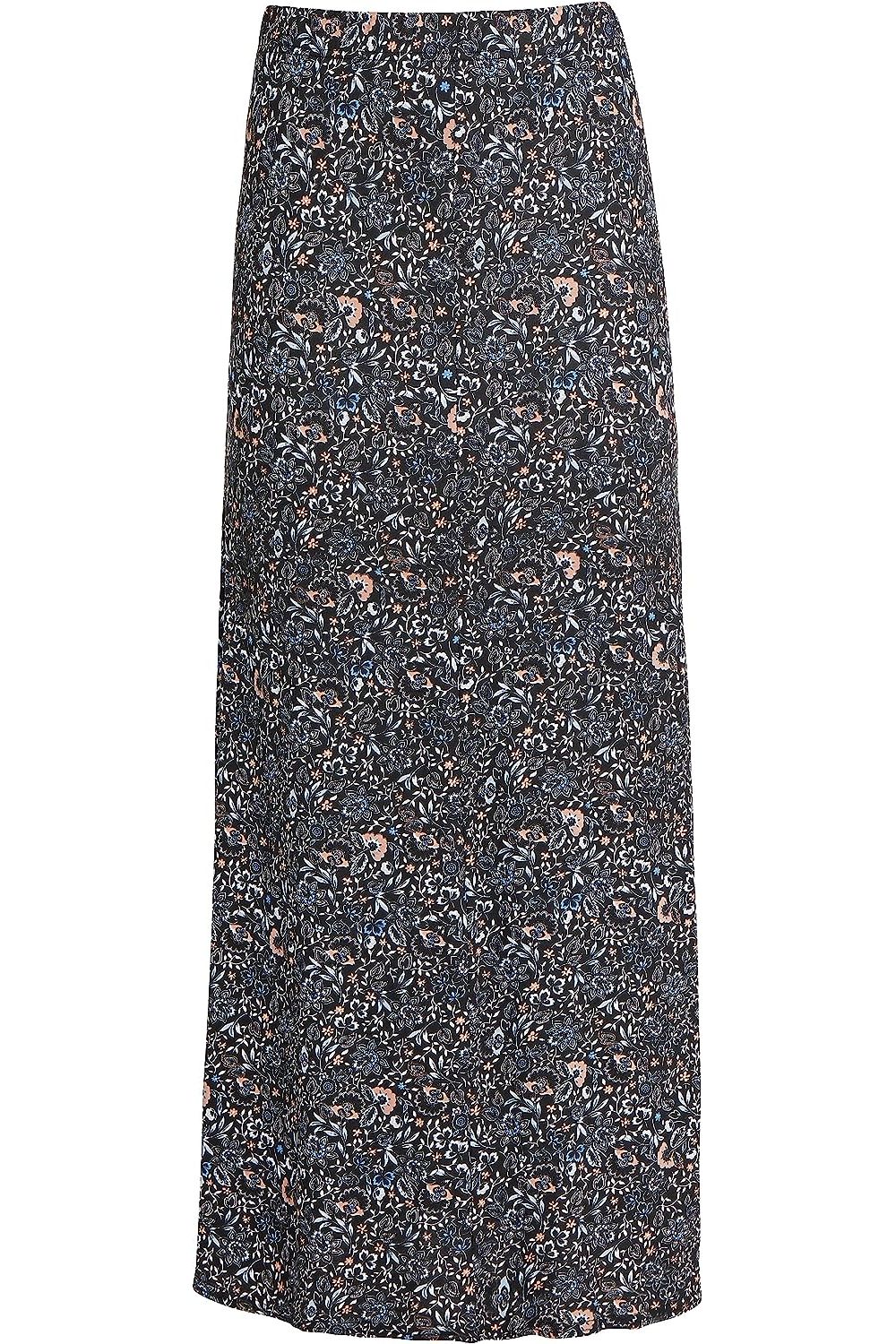 Plus Size Peach Floral Print Maxi Skirt Skirt WearAll