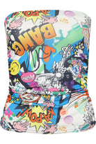 Plus Size Bang Animal Print Ruched Boob Tube BraTop WearAll Comic 16-18