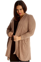 Plus Size Lace Back Open Pleated Cardigan Maxi Cardigan WearAll