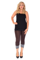Plus Size Scallop Edge Sequin Leggings Leggings WearAll