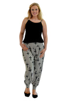 Cross Print Harem Trousers Trousers WearAll