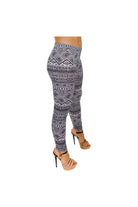 Plus Size Black White Aztec Small Print Leggings Leggings WearAll