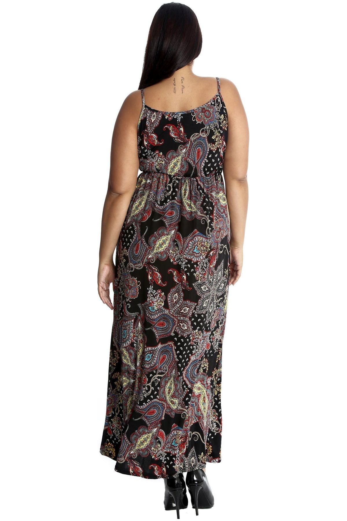 Plus Size Paisley Print Frill Maxi Dress Dress WearAll