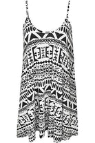 Plus Size Big Aztec Print Strappy Mini Dress Vest Top Dress WearAll Big Aztec 16-18