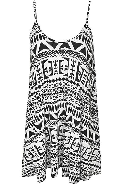 Plus Size Big Aztec Print Strappy Mini Dress Vest Top Dress WearAll Big Aztec 16-18