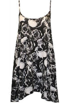 Skull Roses Print Strappy Mini Dress Vest Top Dress WearAll