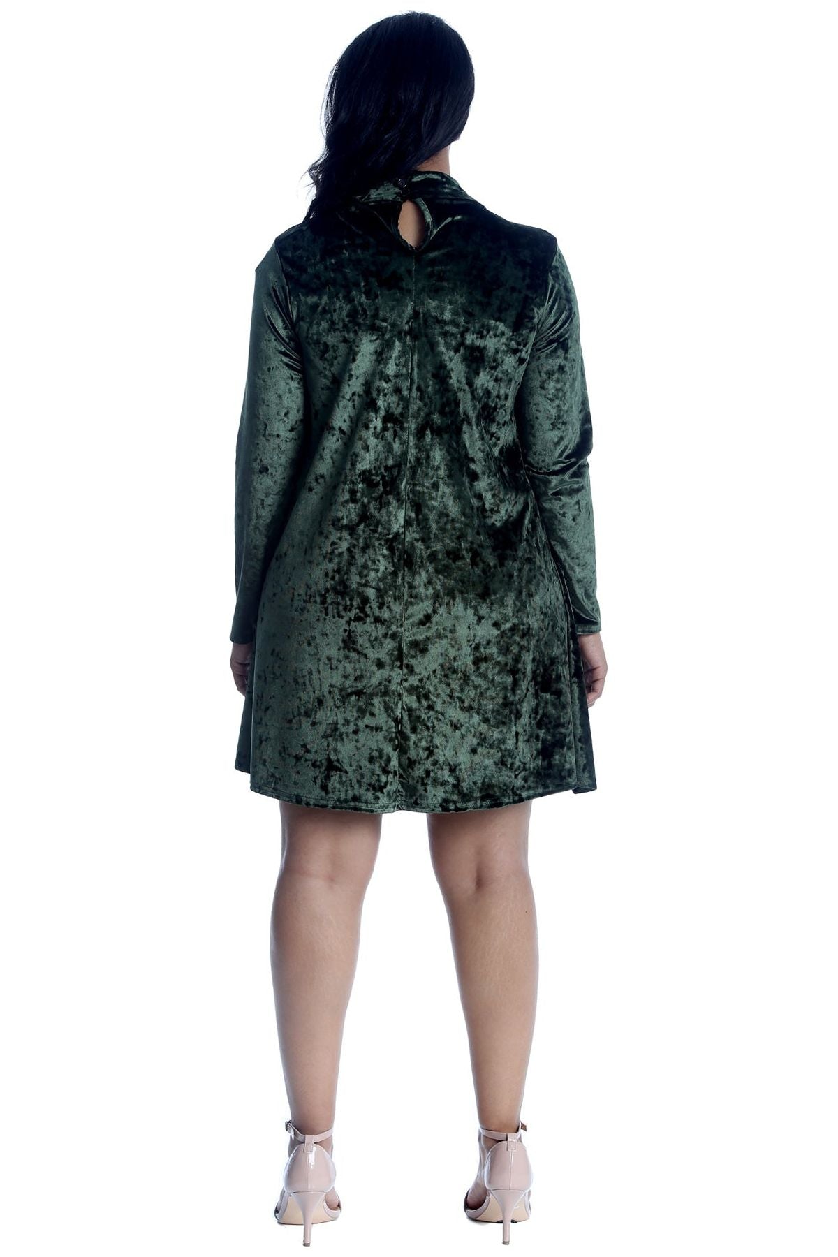 Plus Size Plain Velvet Swing Top Dress WearAll