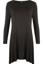 Plus Size Plain Ladies Swing Dress Top Dress WearAll