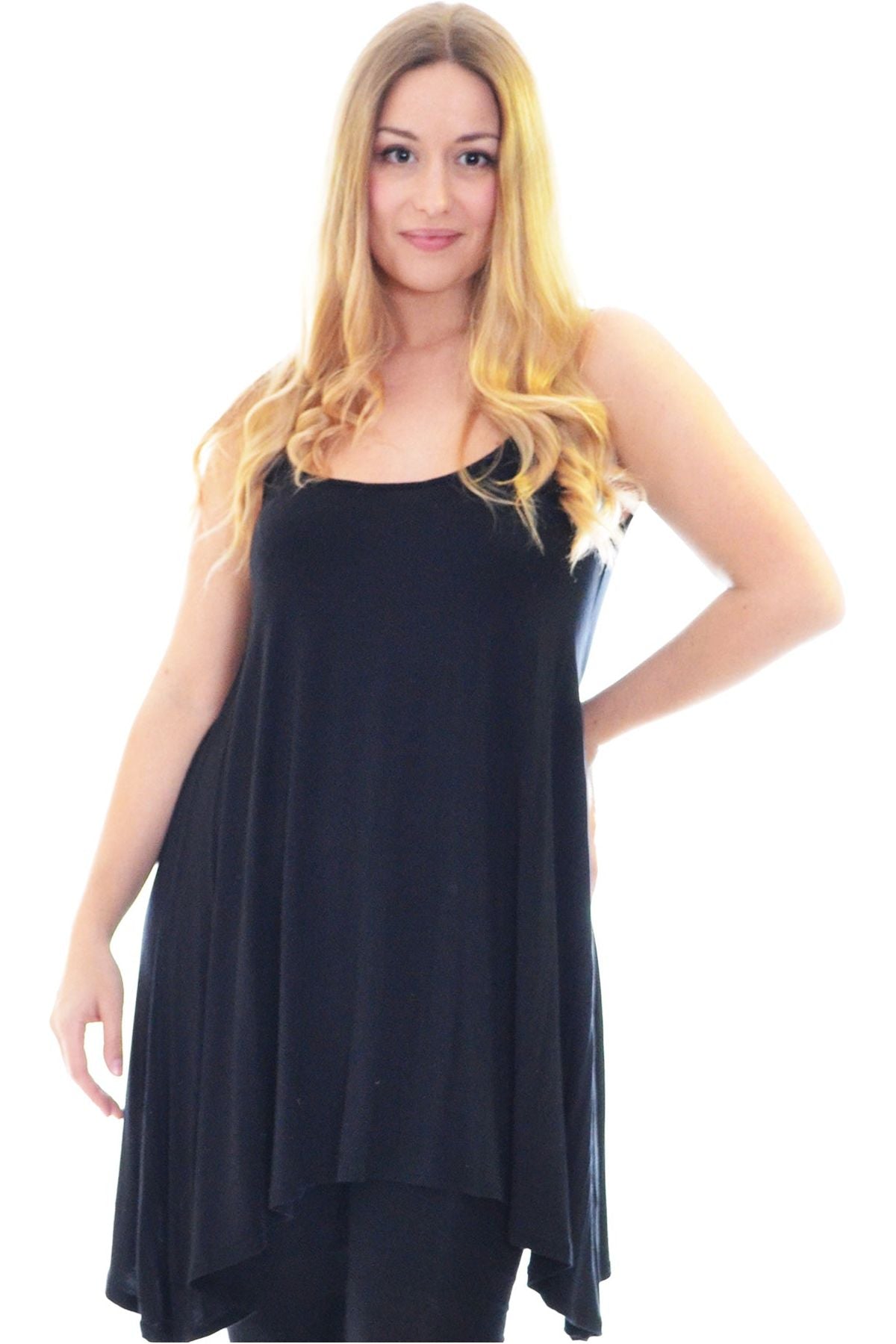 Strappy Mini Dress Vest Top Dress WearAll Black 8-10