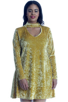 Plus Size Plain Velvet Swing Top Dress WearAll