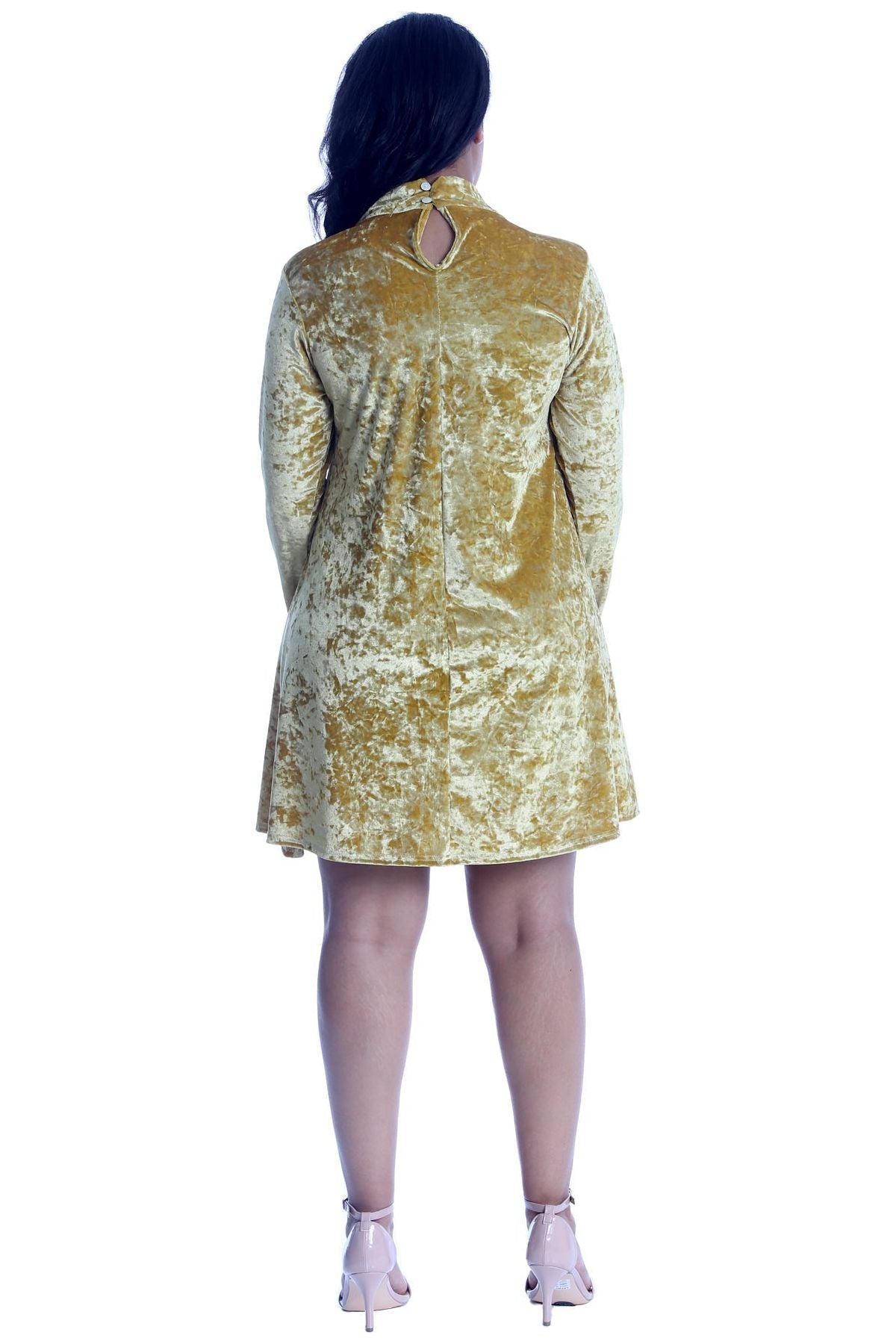 Plus Size Plain Velvet Swing Top Dress WearAll