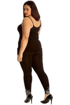 Plus Size Sequin Stretch Leggings Leggings WearAll