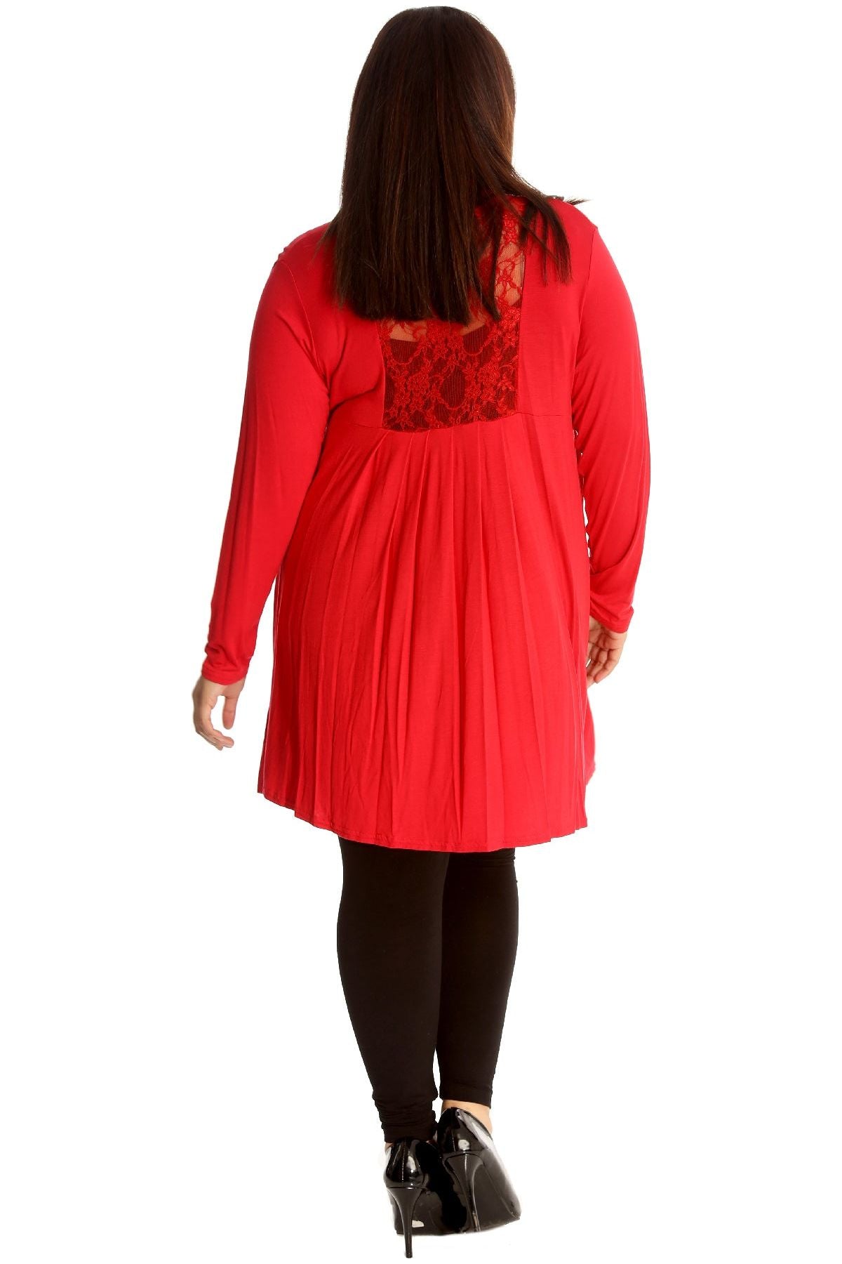 Plus Size Lace Back Open Pleated Cardigan Maxi Cardigan WearAll