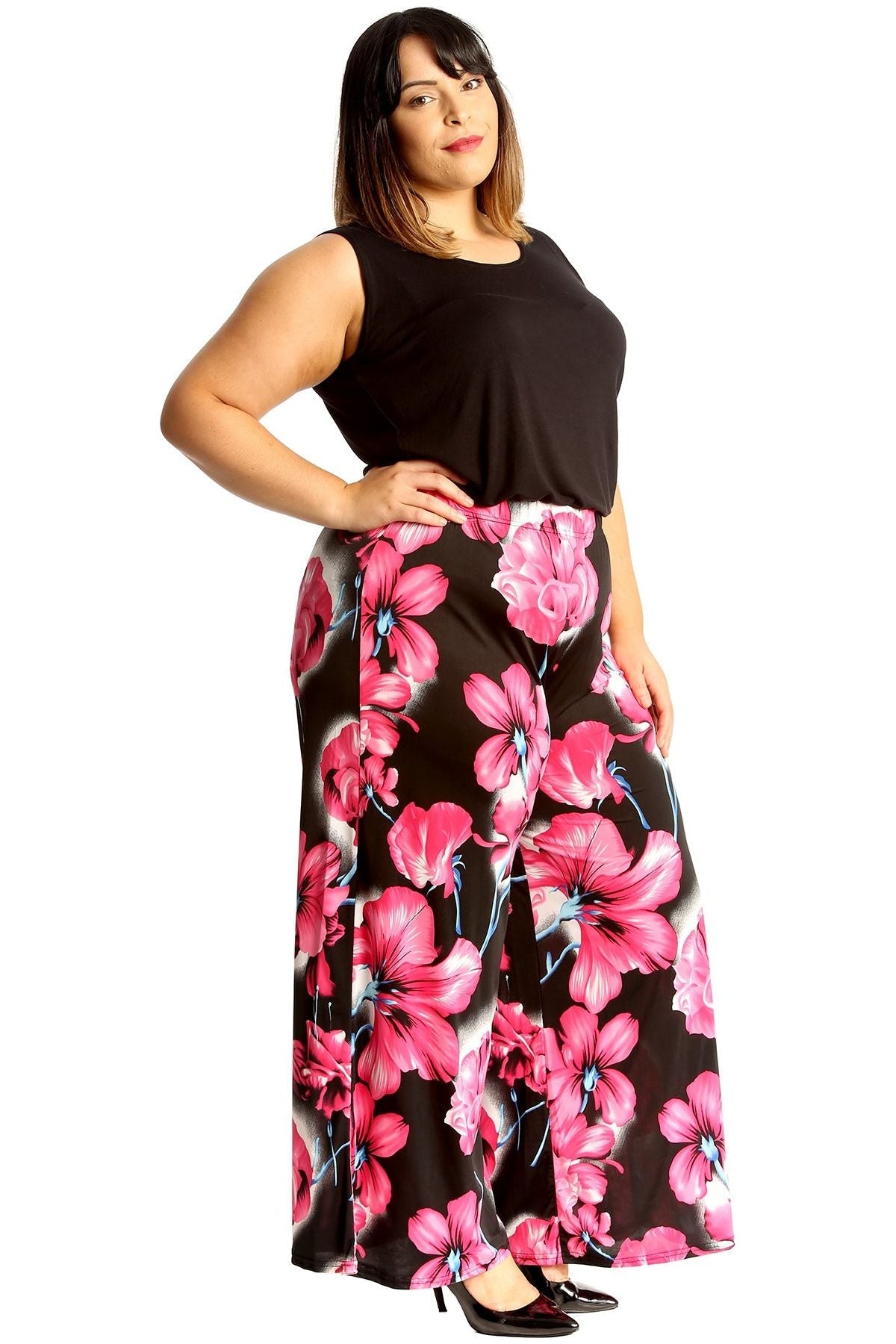 Plus Size Floral Print Palazzo Trouser Palazzo WearAll
