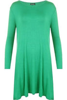 Plus Size Plain Ladies Swing Dress Top Dress WearAll