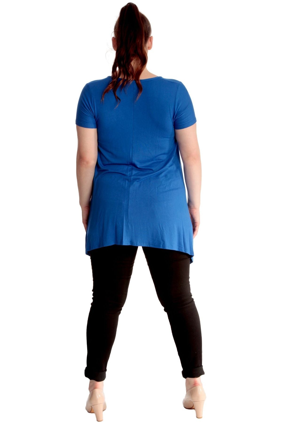 Leopard Print Hanky Hem Short Sleeve Top