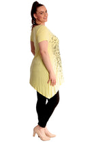 Leopard Print Hanky Hem Short Sleeve Top