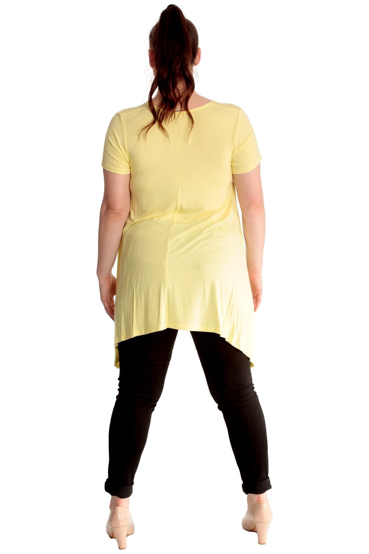 Leopard Print Hanky Hem Short Sleeve Top