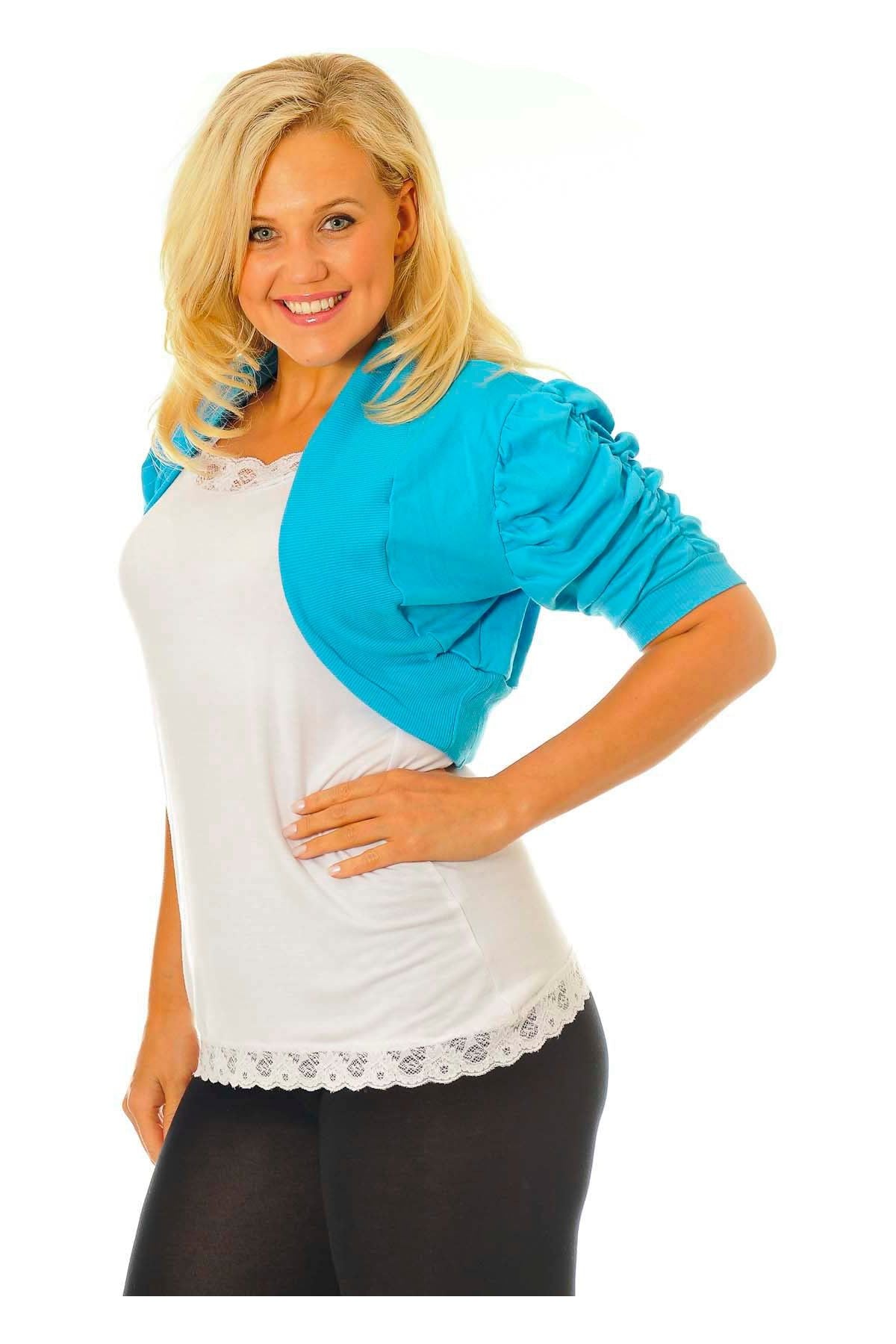 Puff Sleeve Bolero Shrug Tops WearAll