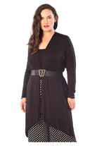 Open Front Hanky Hem Longsleeve Cardigan cardigan WearAll Black 14