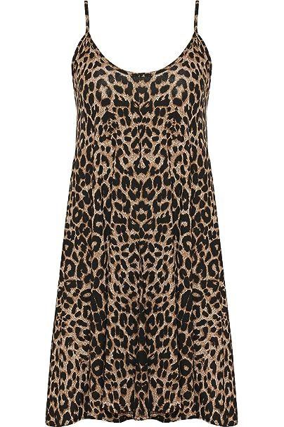 Plus Size Leopard Print Strappy Dress Vest Top Dress WearAll