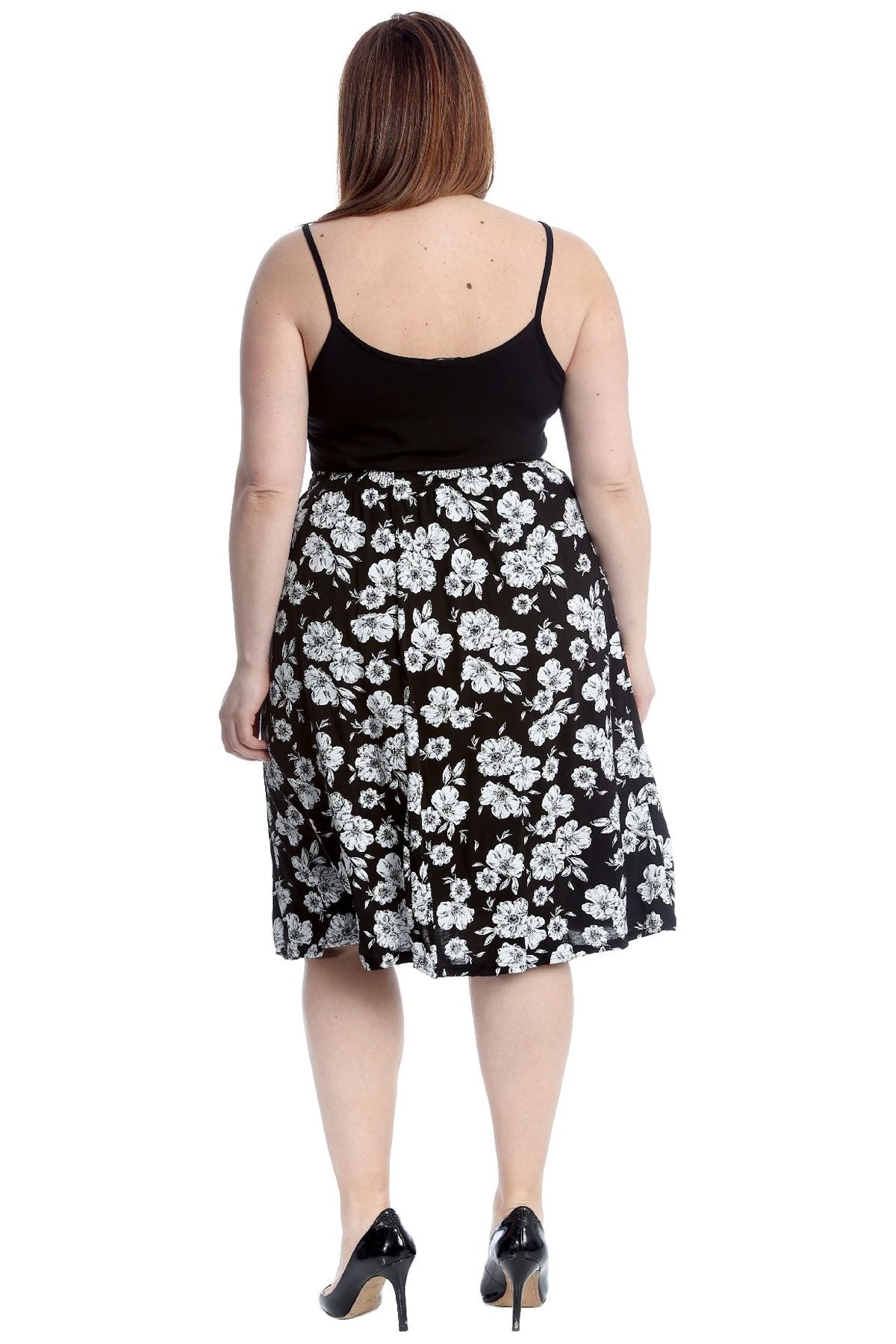 Plus Size Floral Print Midi Skirt Skirt WearAll
