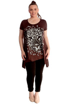 Leopard Print Hanky Hem Short Sleeve Top Tops WearAll