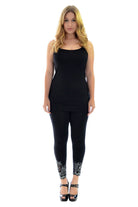 Plus Size Sequin Scallop Beaded Flower Petal Leggings Leggings WearAll