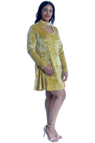 Plus Size Plain Velvet Swing Top Dress WearAll