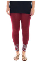Plus Size Sequin Scallop Beaded Flower Petal Leggings Leggings WearAll
