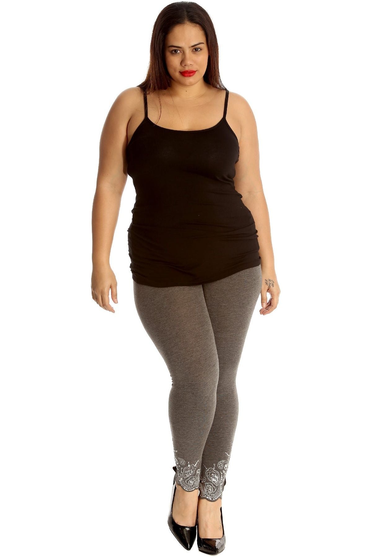 Plus Size Sequin Stretch Leggings Leggings WearAll