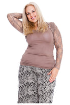 Plus Size Cropped Lace Bolero Shrug Tops WearAll Mocha 14