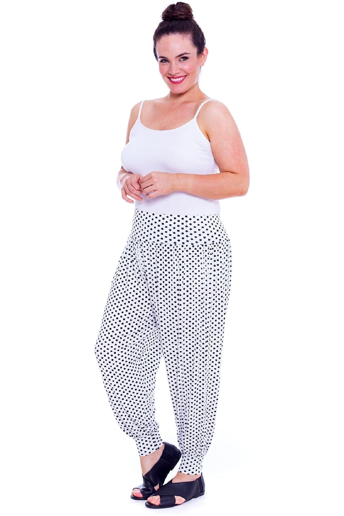 Plus Size Polka Dot Print Harem Trouser Trousers WearAll