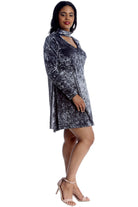 Plus Size Plain Velvet Swing Top Dress WearAll