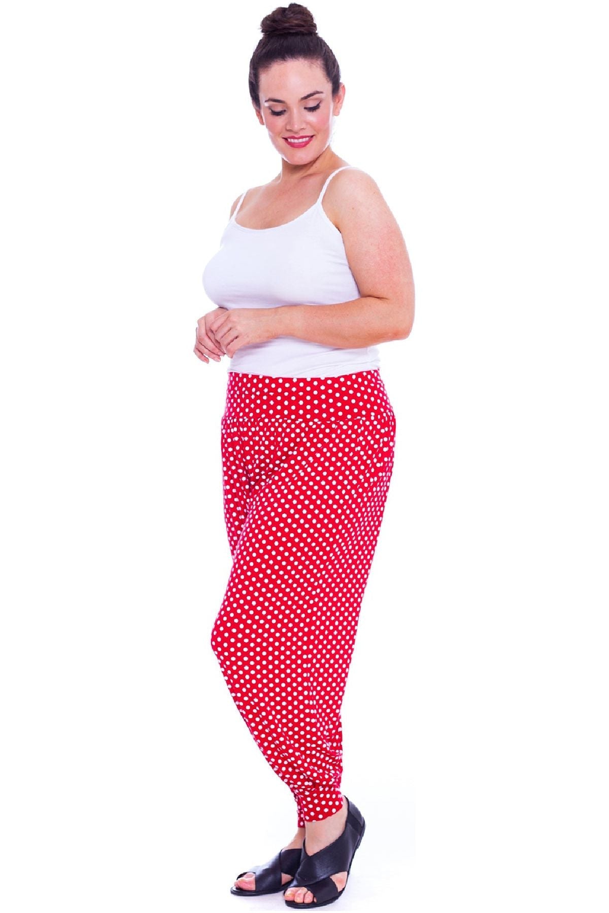 Plus Size Polka Dot Print Harem Trouser Trousers WearAll